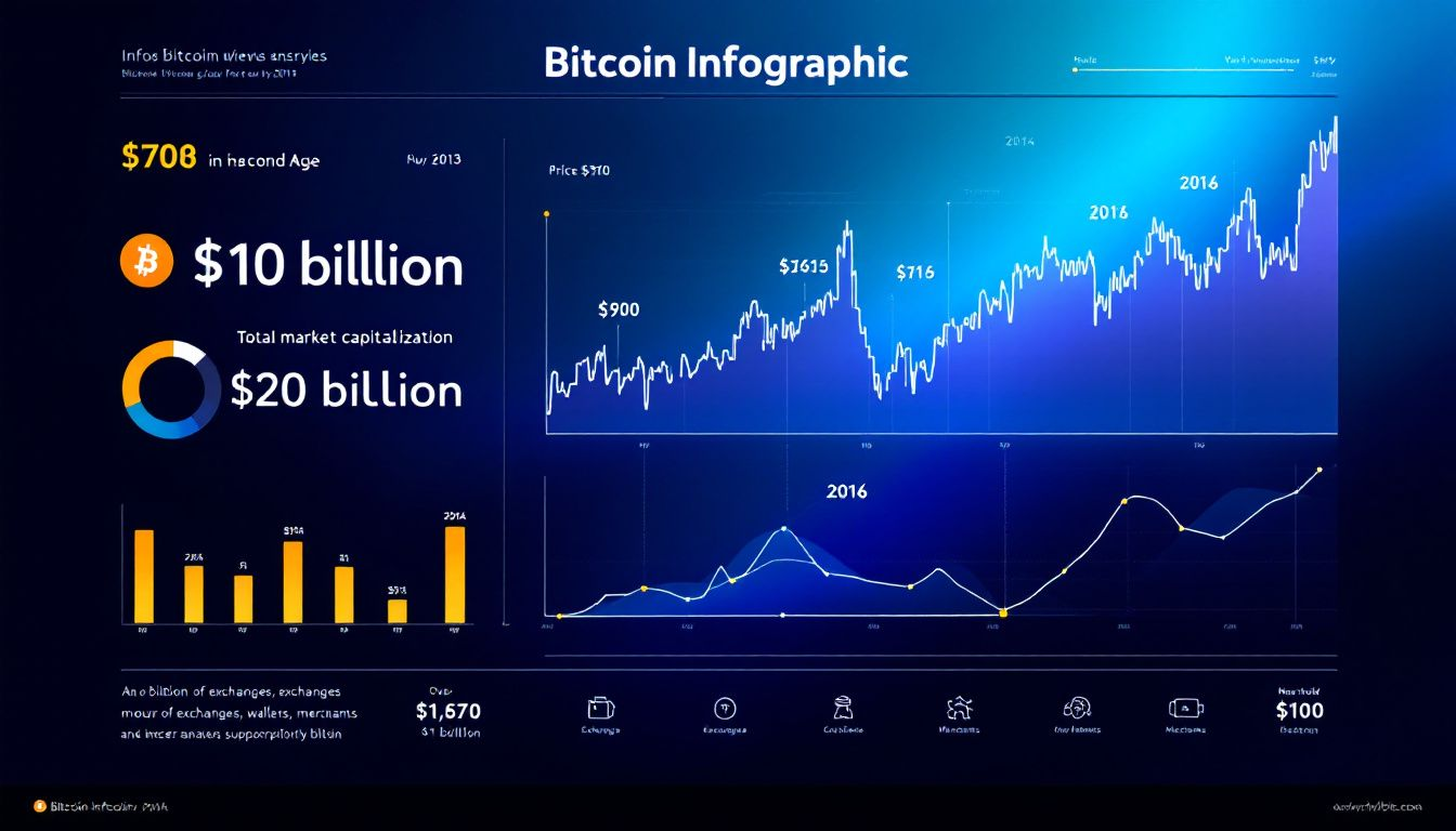 A chart illustrating the mainstream breakthrough of bitcoin between 2013 and 2017.