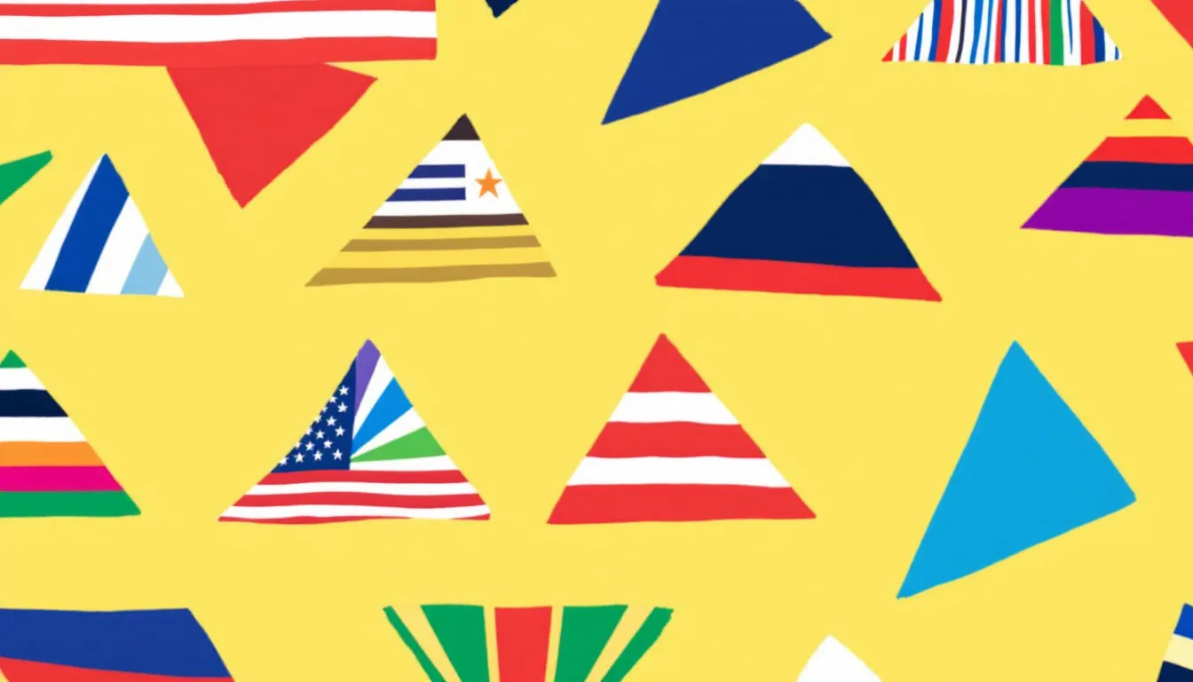 Visual representation of different types of triangle flag patterns.